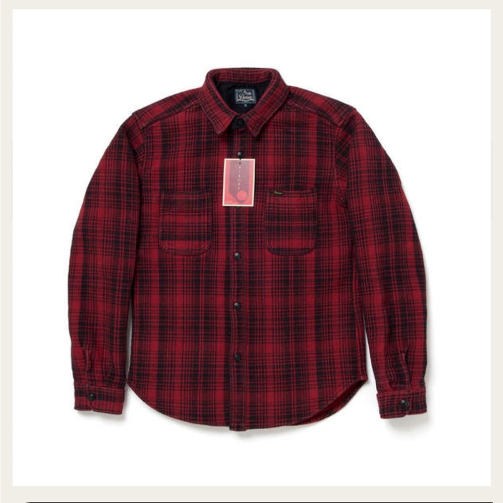 STUDIO D'ARTISAN INTERNATIONAL "HINODE" HEAVYWEIGHT FLANNEL CRUISER SHIR… - Picture 9 of 16